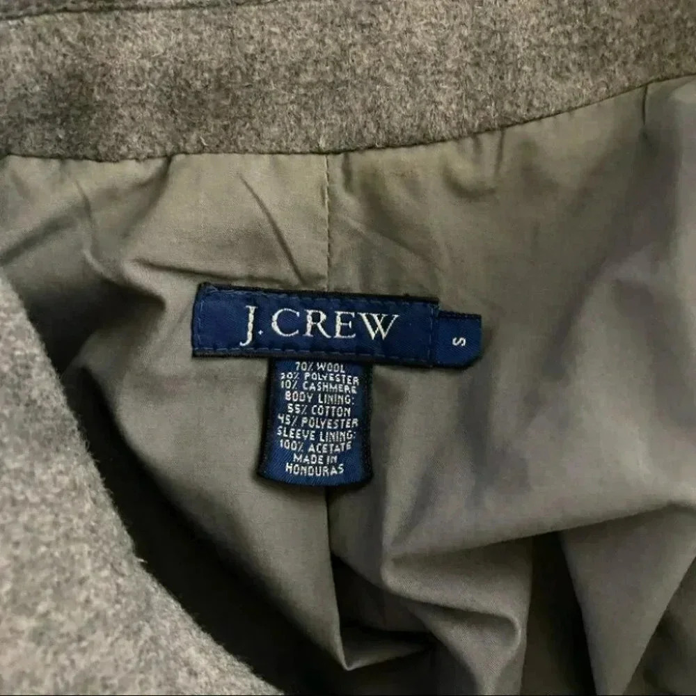 J. Crew Pea Coat Size S Gray Wool Cashmere Blend Double Breasted Jacket‎ - Picture 6 of 6